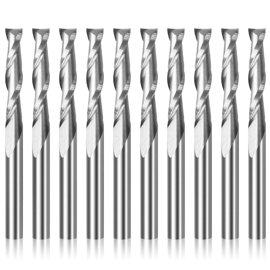 End Mill Set - 10 قطع من قواطع الطحن الحلزونية