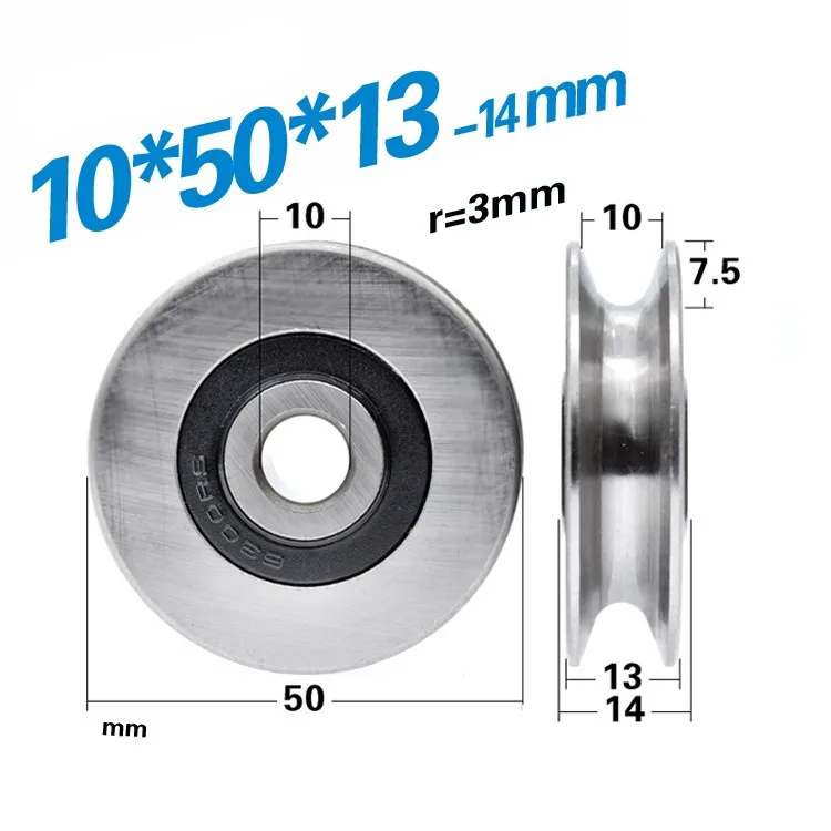 1 قطعة 10/12*50*13 مللي متر U  - مراجعة V Slot Wheel وسعره