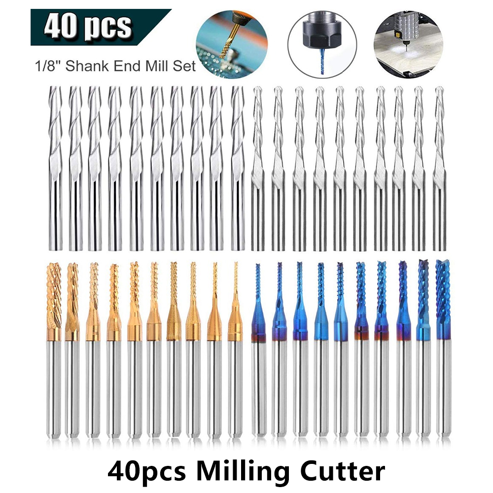 Twotrees نهاية مطحنة لقم نحت م - مراجعة End Mill Set وسعره