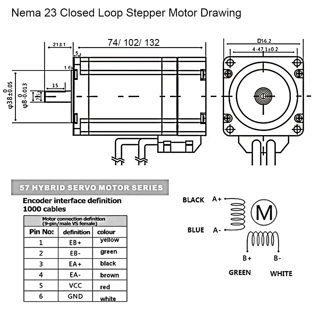 1/2/3/4/5 محور عدة Nema23 محرك - مراجعة Nema23 Stepper وسعره